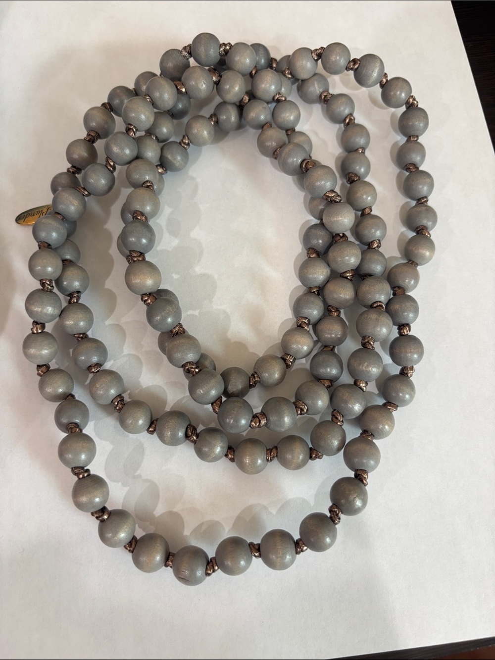 Plunder Gray Beaded Layered Necklace